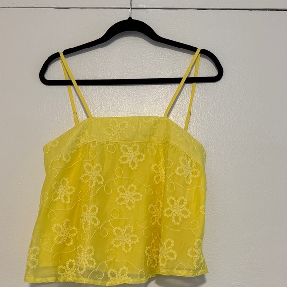 Yellow Floral Embroidered Women's Top - Picture 1 of 3